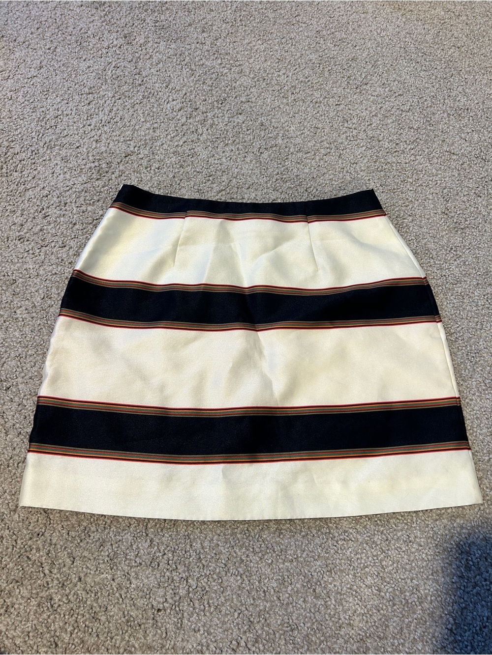 Cream and Black Striped A-Line Skirt sam & lavi